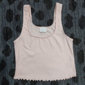 Light Pink Ribbed Crop Tank sz S